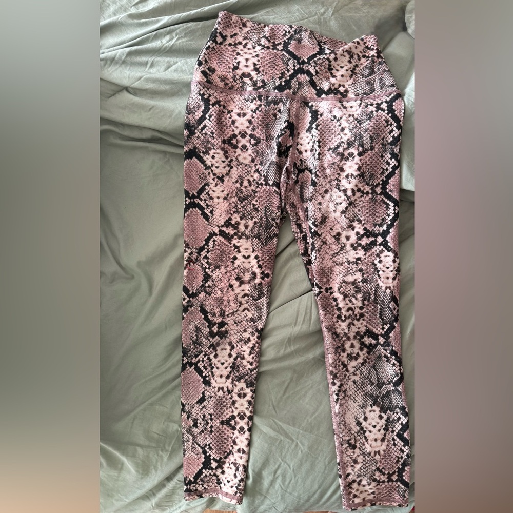 Pink Snake Print Leggings